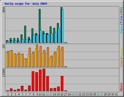 Daily usage for July 2025