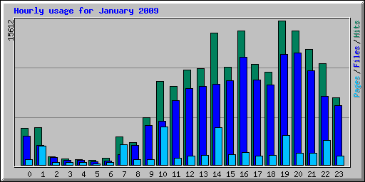 Hourly usage for January 2009