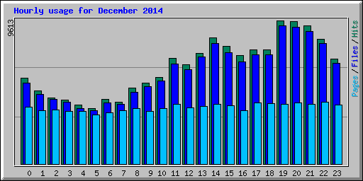 Hourly usage for December 2014