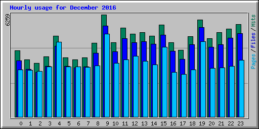 Hourly usage for December 2016