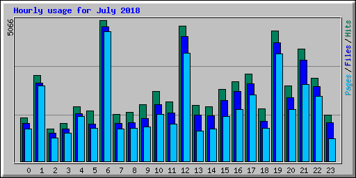 Hourly usage for July 2018